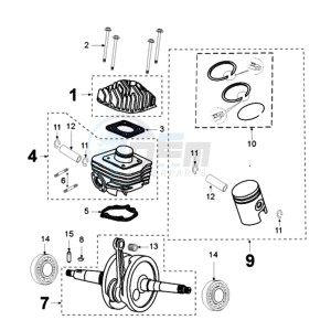 LUDIX 14 REP drawing CRANKSHAFT PULSAIR CATS IRON