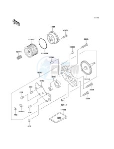 KLX 300 A [KLX300R] (A6F-A7A) A6F drawing OIL PUMP