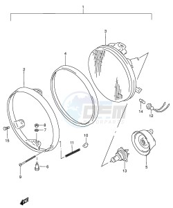 GSX750 (E4) drawing HEADLAMP