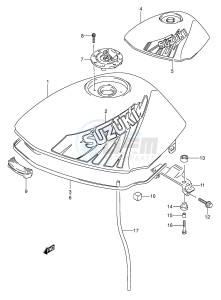 GS500E (E2) drawing FUEL TANK (MODEL N P)