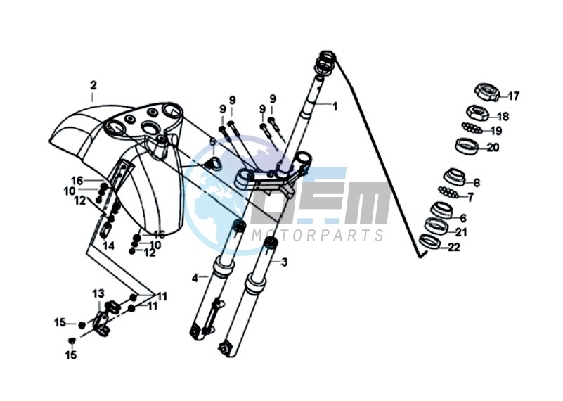 FRONT FORK/ FRONT FENDER / STEERING HEAD BEARING