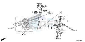 TRX420FE1E TRX420 Europe Direct - (ED) drawing STEERING SHAFT