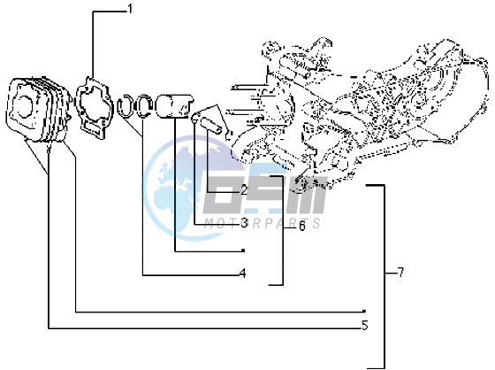 Cylinder-piston-wrist pin assy