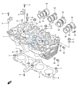 GSX750 (E4) drawing CYLINDER HEAD