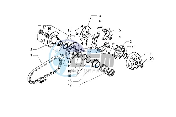 Driven pulley