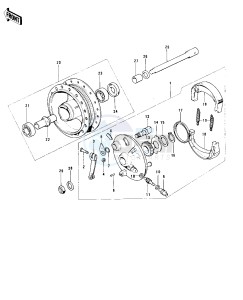 KH 100 B (B7-B8) drawing FRONT HUB_BRAKE