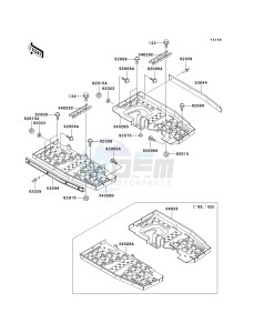 KVF 300 A [PRAIRIE 300 4X4] (A1-A4) [PRAIRIE 300 4X4] drawing FOOTRESTS