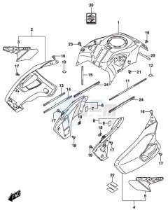 DL1000A drawing FUEL TANK COVER (DL1000AL8 E21) (FOR YVB,YWW)