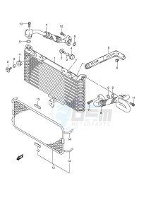 GSX1300R (E2) Hayabusa drawing OIL COOLER