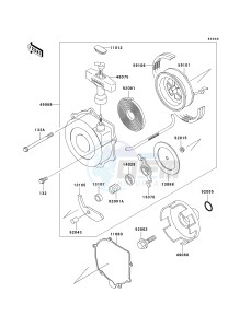 KLF 250 A [BAYOU 250] (A6F-A9F) A9F drawing RECOIL STARTER