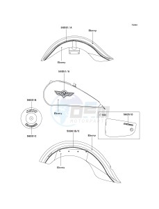 VN 1500 E [VULCAN 1500 CLASSIC] (E2-E6) [VULCAN 1500 CLASSIC] drawing DECALS-- EBONY- --- VN1500-E2_E3- -