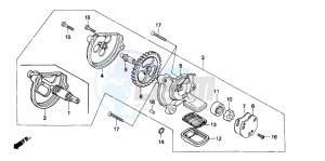 CB250 TWO FIFTY drawing OIL PUMP