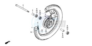 CM125C drawing FRONT WHEEL