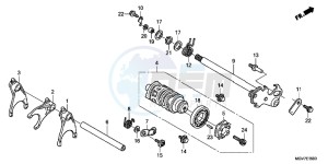 CBR600FAC drawing GEARSHIFT DRUM