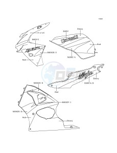 ZX 600 G [NINJA ZX-6R] (G1-G2) [NINJA ZX-6R] drawing DECALS-- RED_EBONY_VIOLET- -