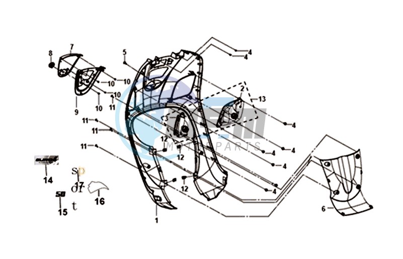 FRONT COWL / INNER LEG SHIELD /  INDICATOR LIGHTS