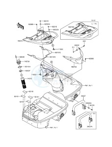 JET SKI ULTRA LX JT1500KCF EU drawing Hull Rear Fittings