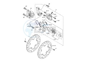 YP MAJESTY 400 drawing FRONT BRAKE CALIPER MY05