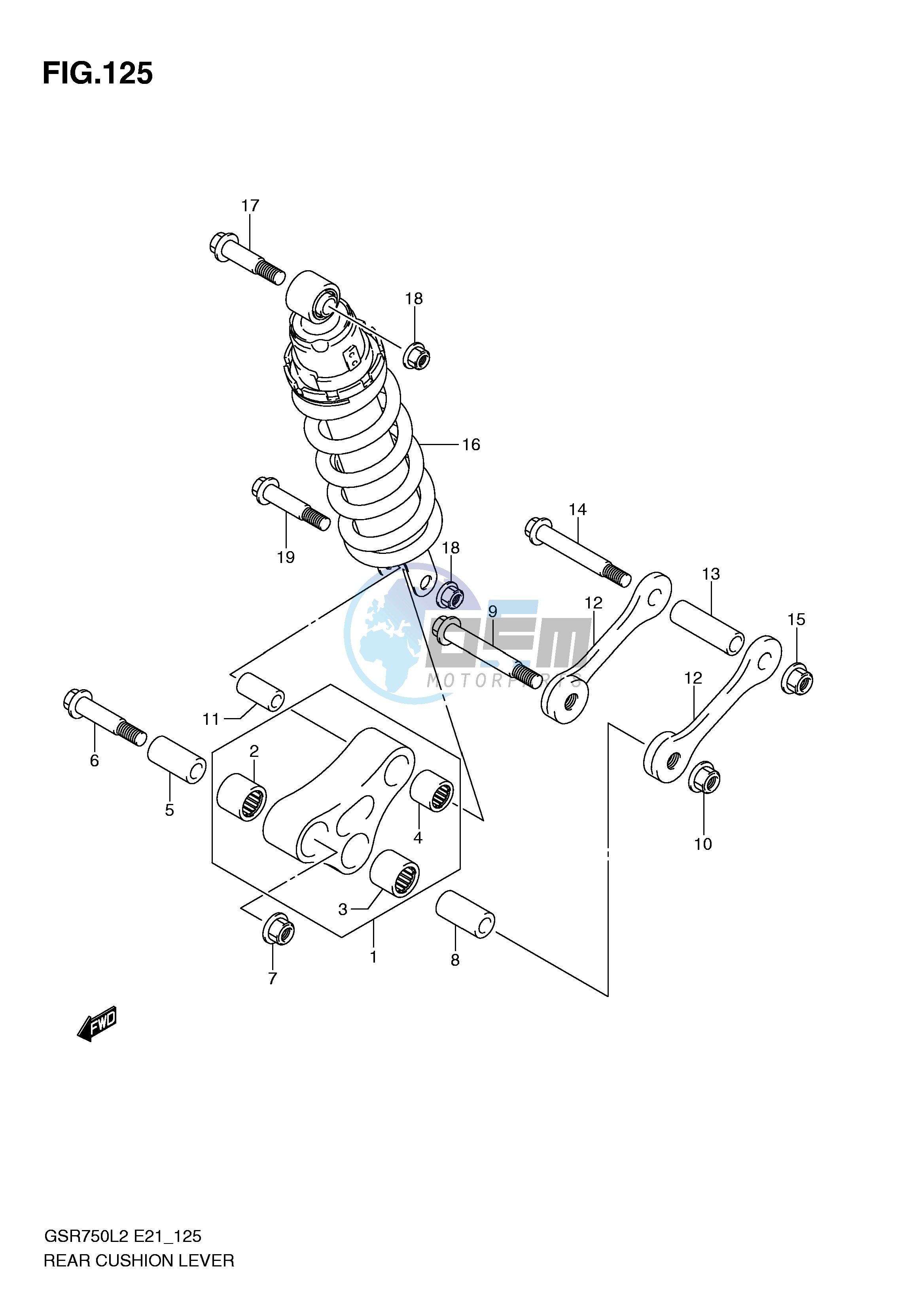 REAR CUSHION LEVER (GSR750AUEL2 E21)