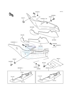 ZX 750 L [NINJA ZX-7] (L1-L3) [NINJA ZX-7] drawing SIDE COVERS_CHAIN COVER-- ZX750-L2- -