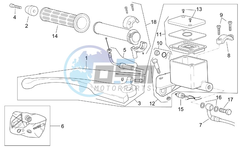 Front master brake cilinder