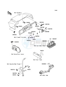 MULE 3010 DIESEL 4x4 KAF950-B3 EU drawing Labels