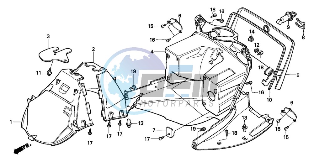 FRONT FENDER/LEG SHIELD