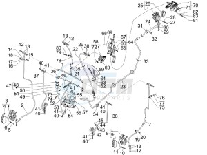 MP3 250 ie lt drawing Brakes hose  - Calipers