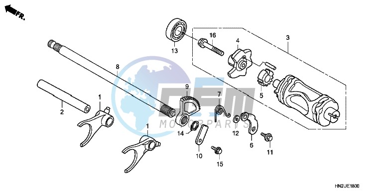 GEARSHIFT FORK/ GEARSHIFT DRUM