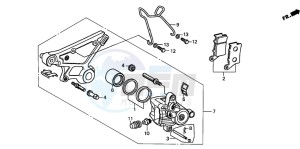 CB500S drawing REAR BRAKE CALIPER