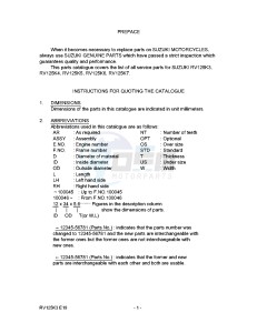 RV125 (E19) VanVan drawing * CATALOG PREFACE *