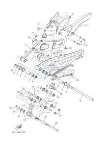 XSR700 MTM690D-U (BJY1) drawing REAR ARM