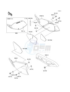 KLX 250 H [KLX250S] (H6F-H7F) H7F drawing SIDE COVERS_CHAIN COVER