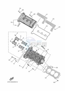 TRACER 9 GT MTT890D (BAPV) drawing CYLINDER HEAD