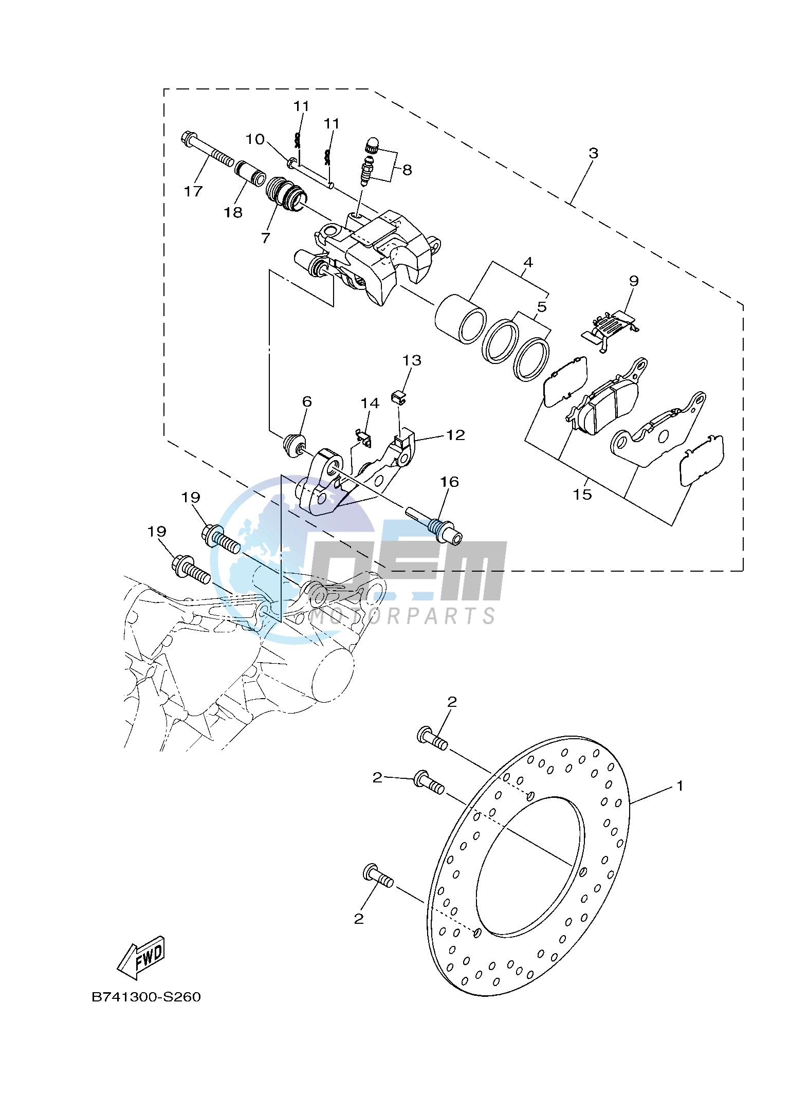 REAR BRAKE CALIPER