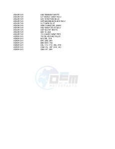 AD50 (E41) drawing * COLOR CHART *