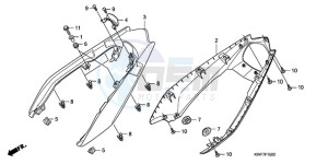 CBF125MA UK - (E) drawing REAR COWL