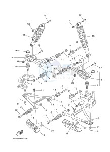 YFM450FWAD YFM450PHF GRIZZLY 450 EPS HUNTER (2LCA) drawing FRONT SUSPENSION & WHEEL