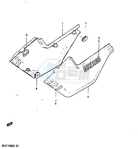 GSX1100 (Z-D) drawing FRAME COVER (GSX1100Z)