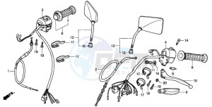 CM125C drawing HANDLE LEVER/SWITCH/CABLE (SI)