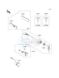 KAF 620 H [MULE 3010 4X4 HARDWOODS GREEN HD] (H6F-H8F) H6F drawing IGNITION SWITCH