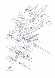 TRACER 7 MTT690 (B4T3) drawing REAR ARM