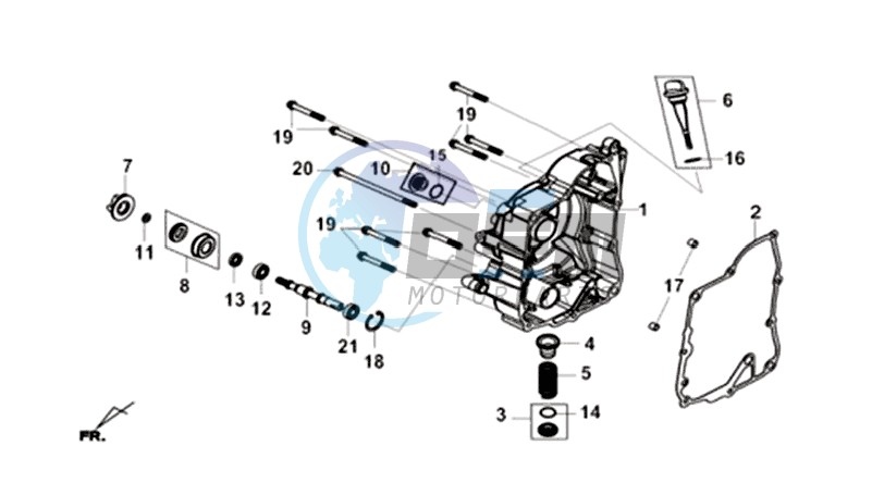 R. CRANK CASE COVER