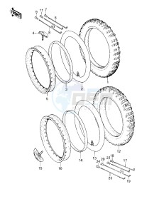 KDX 175 A [KDX175] (A1) [KDX175] drawing WHEELS_TIRES -- 80 A1- -