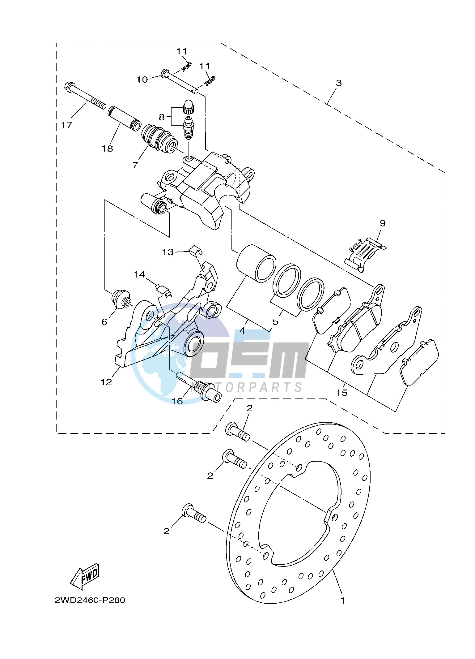 REAR BRAKE CALIPER