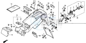 CBR600FS drawing REAR FENDER (1)