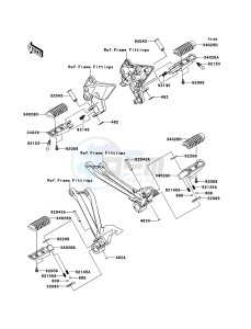 Z1000SX ABS ZX1000HCF FR GB XX (EU ME A(FRICA) drawing Footrests