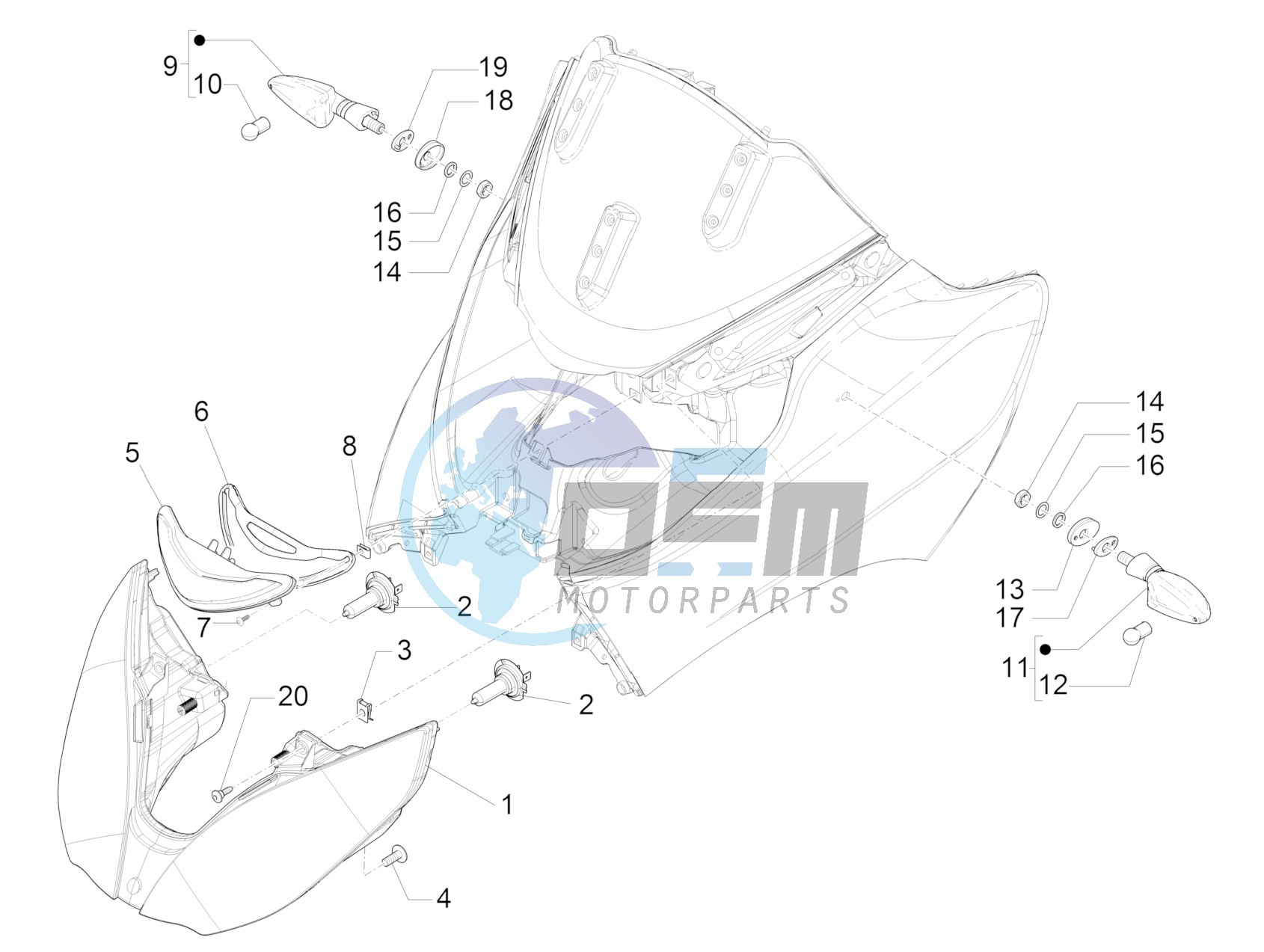 Front headlamps - Turn signal lamps