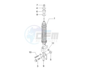 Liberty 200 4t e3 drawing Rear suspension - Shock absorbers