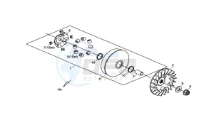 MAXSYM 400 EFI drawing CLUTCH / V BELT